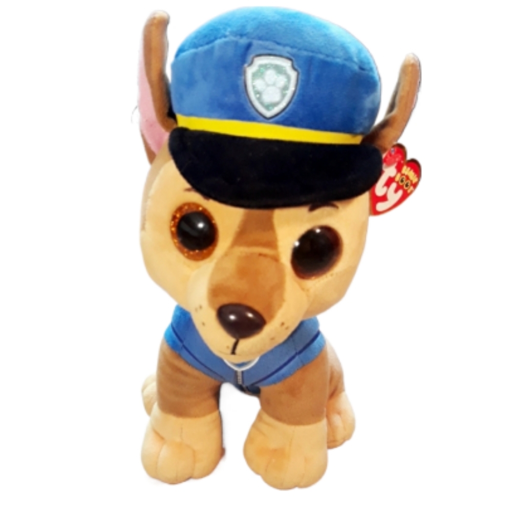 Ty Beanie Boos Chase Paw Patrol - 10" Glitter Eyes Plush German Shepherd Puppy